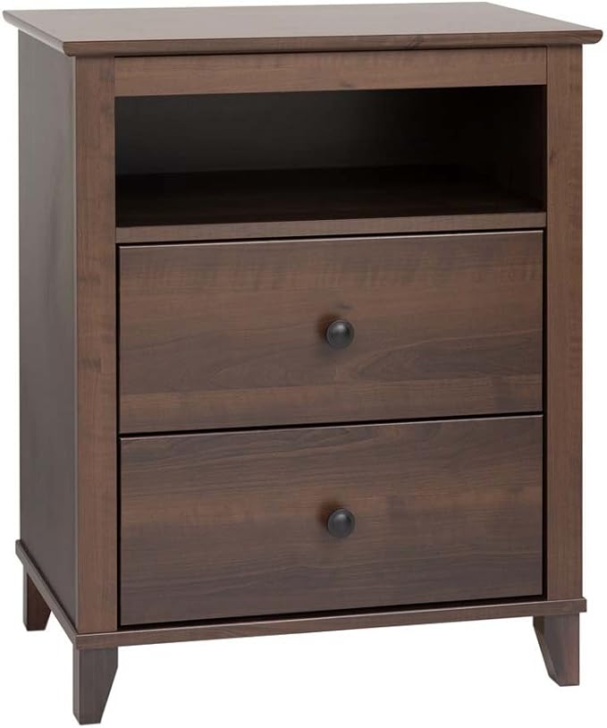 Yaletown Traditional 2-Drawer Tall Nightstand Side Table