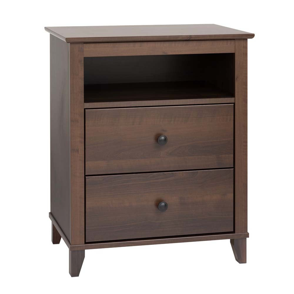 Yaletown Traditional 2-Drawer Tall Nightstand Side Table,