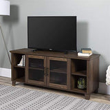 Row 64" TV Stand Console Entertainment Center Credenza with Glass Door Storage