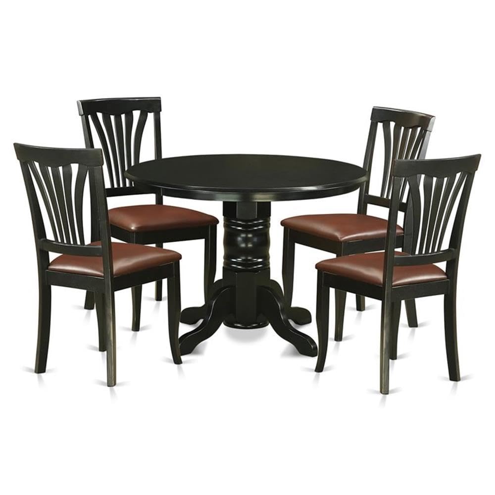 -BLK-LC 5 Piece Modern Dining Table Set Includes a Round Kitchen Table with Pedestal