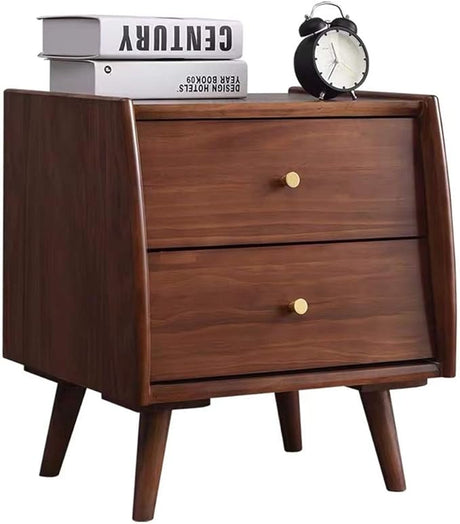 Mid Century Modern Nightstand with 2 Drawer Side Table for Bedroom