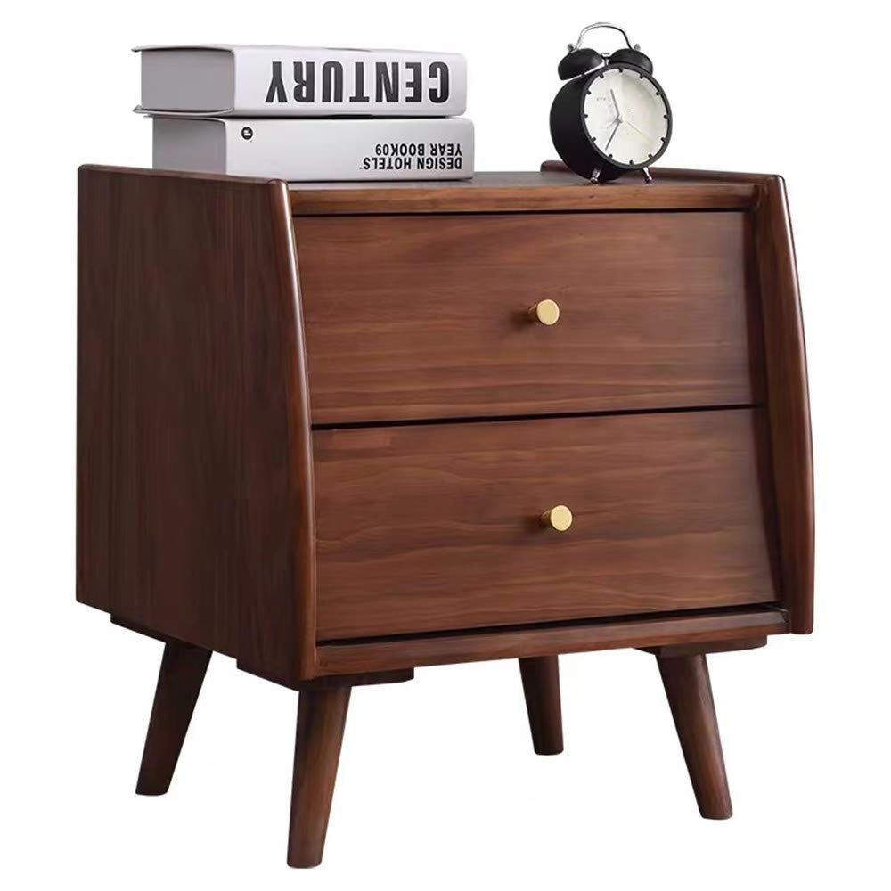 Mid Century Modern Nightstand with 2 Drawer Side Table for Bedroom