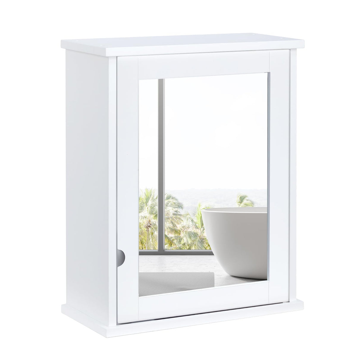 Medicine Cabinet 15.8" L x 19.8" H Wall Mounted Storage Cabinet with Single Mirror