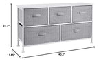 Extra Wide Fabric 5-Drawer Storage Organizer Unit for Closet White