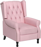 Velvet Accent Chair, Push Back Recliner Chair, Wingback Arm Chair for Living Room/Bedroom/Home