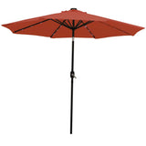 9 ft Outdoor Patio Umbrella with Solar Lights - Polyester LED Table Market Umbrella