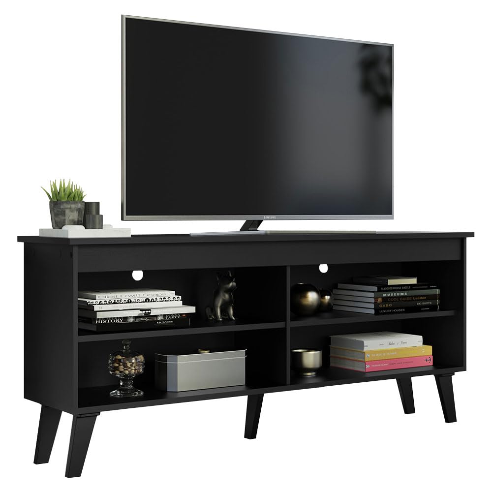 TV Stand Cabinet with 4 Shelves and Cable Management, TV Table Unit for TVs up