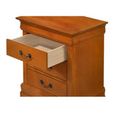 Glory Furniture Louis Phillipe 3 Drawer Nightstand in Oak