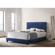 Suffolk Velvet Upholstered Queen Bed in Navy Blue