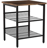 Nightstand, Set of 2 Side Tables, End Tables with Adjustable Mesh Shelves