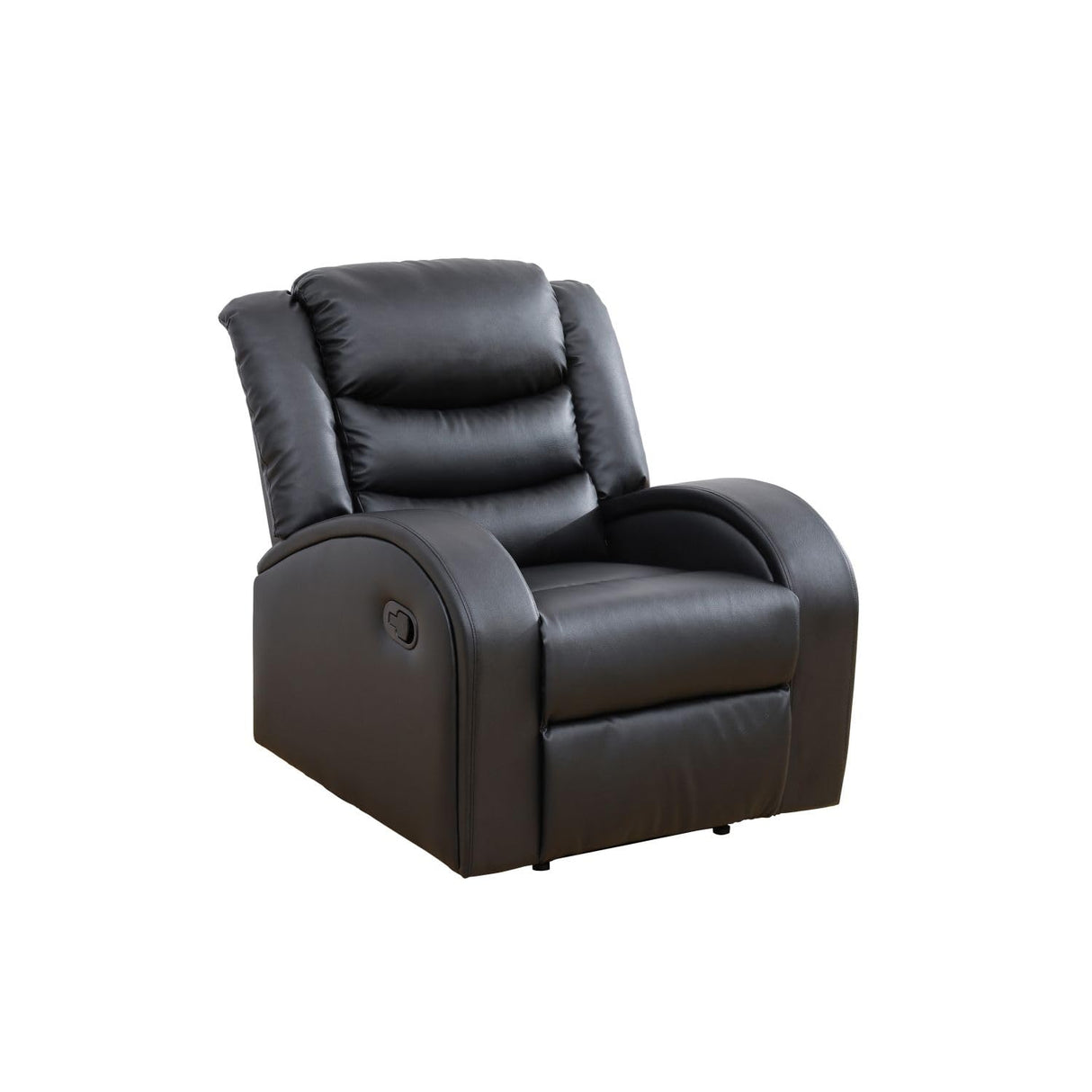 Oversized Faux Synthetic Leather Chairs for Living Room Comfy Wide Lazy Boy Home Theater Seating Recliner for Apartment/Office, Black