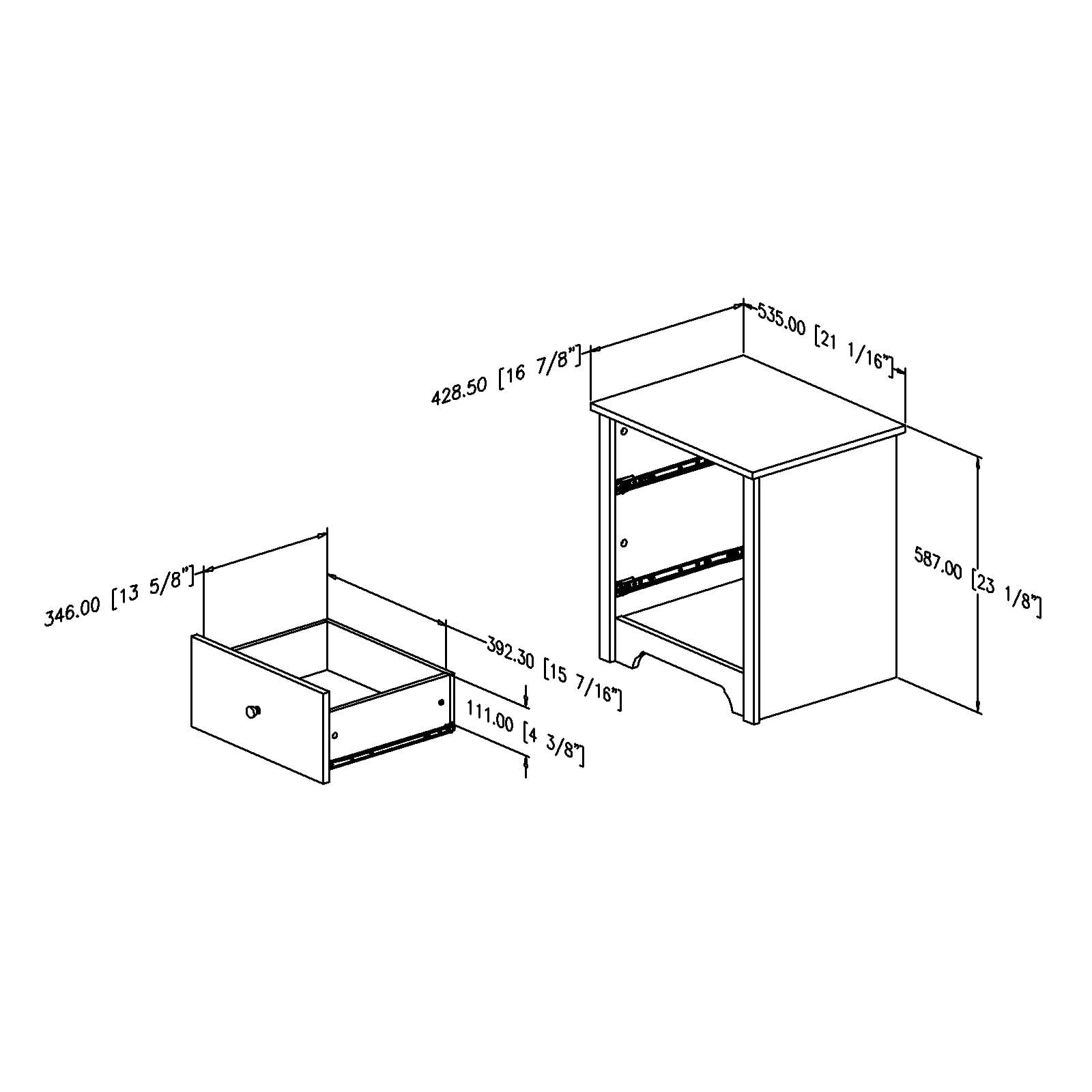 South Shore Vito 1-Drawer Nightstand, Soft Gray