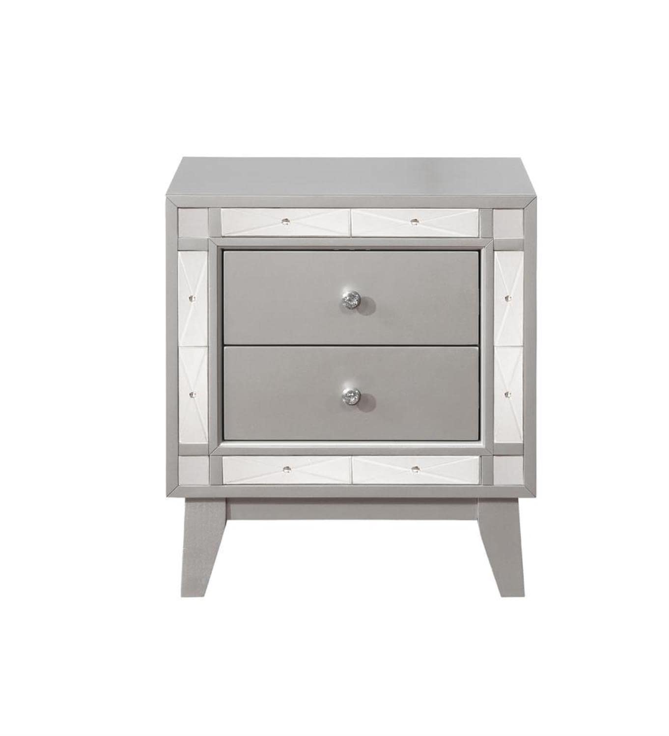 Leighton Modern Glam 2 Drawer Nightstand
