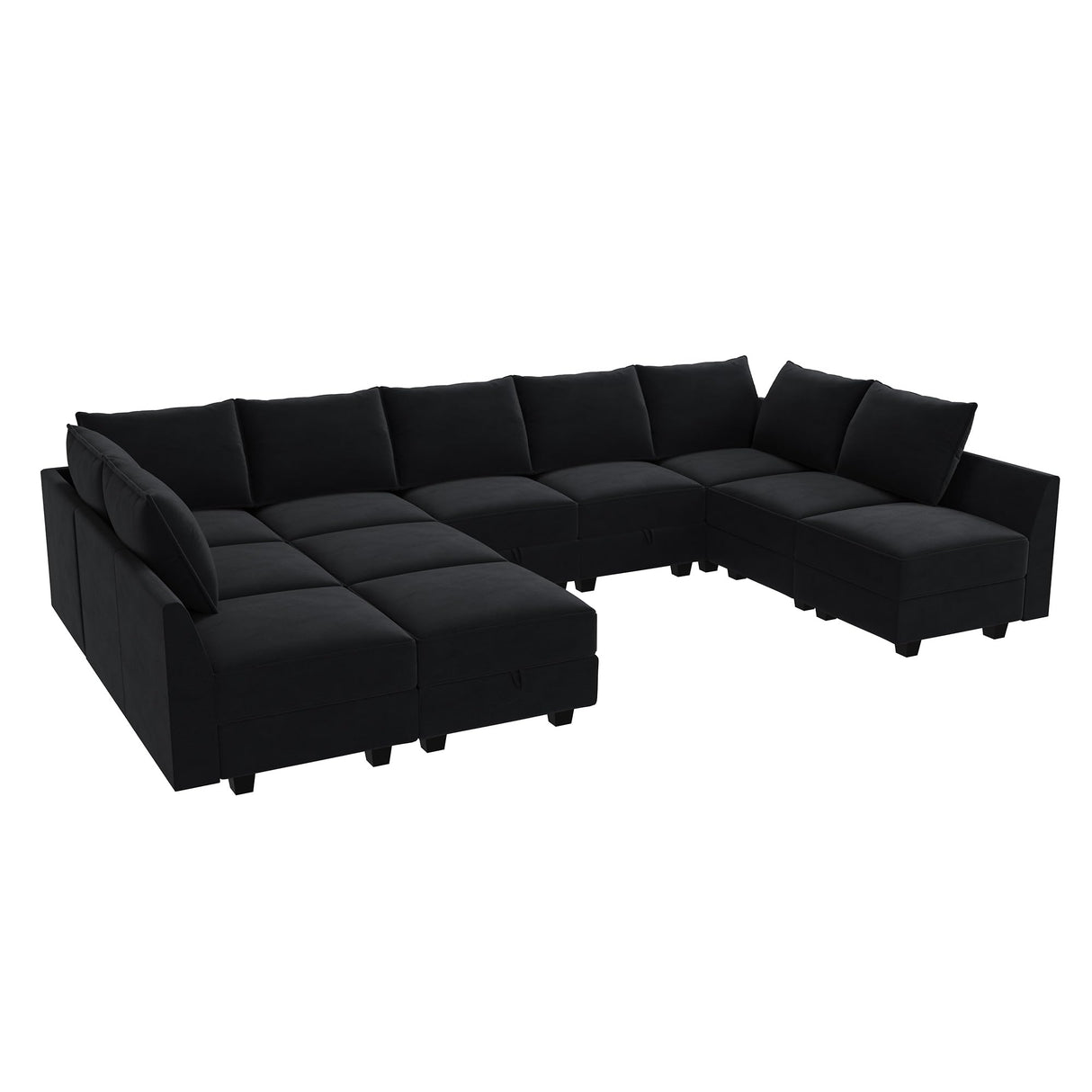 Modular Sectional Sleeper Sofa Couch with Ottoman Velvet Modular Sofa