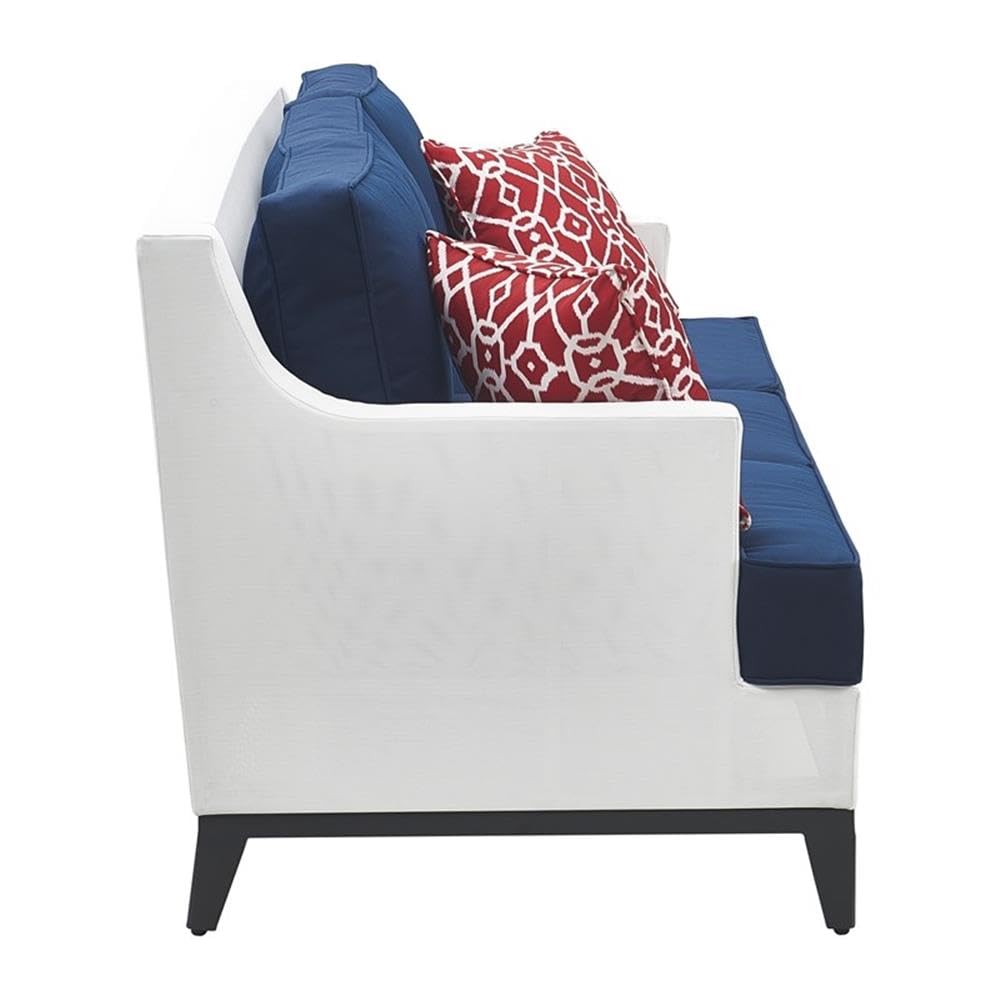Hampton Outdoor Mesh Sofa Coastal White and Navy