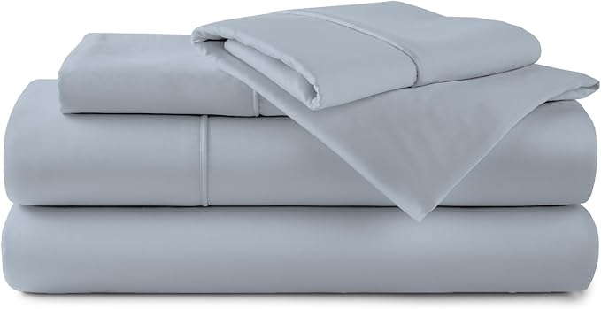 500TC 100% Tencel Lyocell Snow Sheets Set for Queen Size Bed, Ultra Soft & Silky Fall