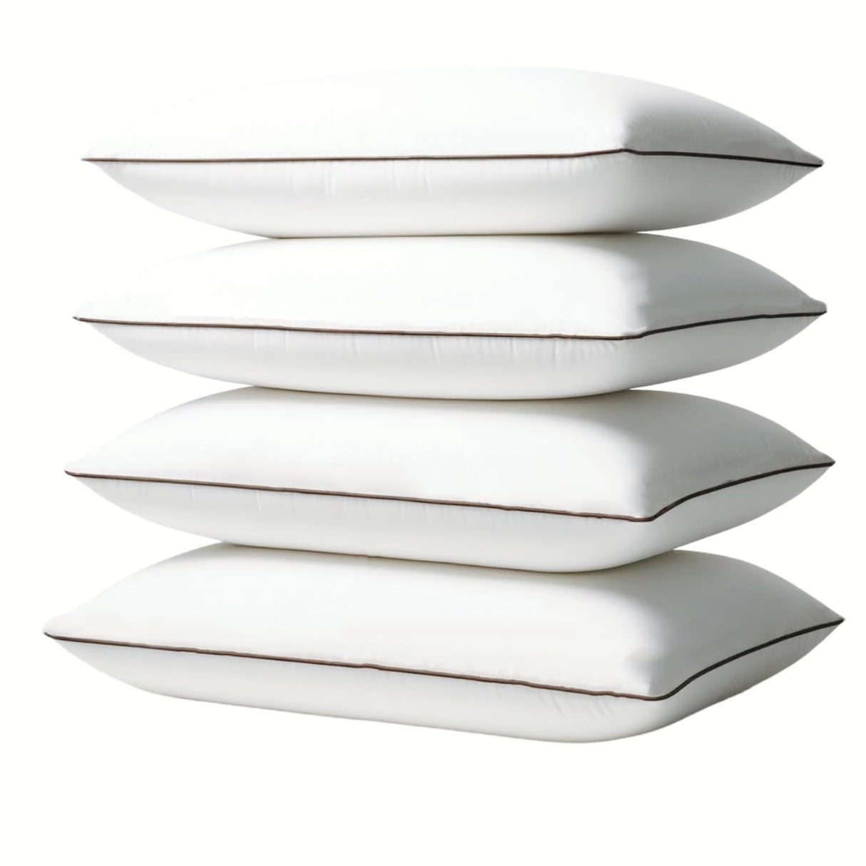 Luxury Comfort Set of 4 Queen Size Bed Pillows - Hypoallergenic Polyester Microfiber