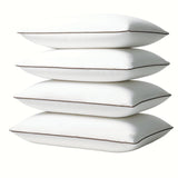 Luxury Comfort Set of 4 Queen Size Bed Pillows - Hypoallergenic Polyester Microfiber