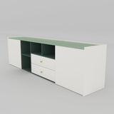 78.74" Modern TV Stand with Storage - Green & White Entertainment Center