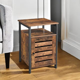 Nightstand, End Table with Open Shelf, Side Table, Inner Adjustable Shelf, Steel Frame