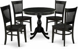 AMVA5-BLK-W 5 Piece Modern Dining Table Set Includes a Round Kitchen Table