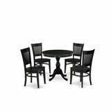 AMVA5-BLK-W 5 Piece Modern Dining Table Set Includes a Round Kitchen Table