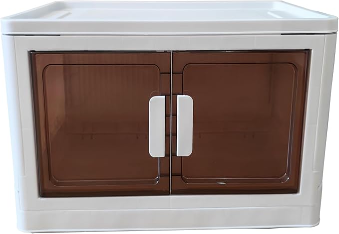 80 Gals Storage Bins with Lids - Folding Storage box with Doors and Wheels