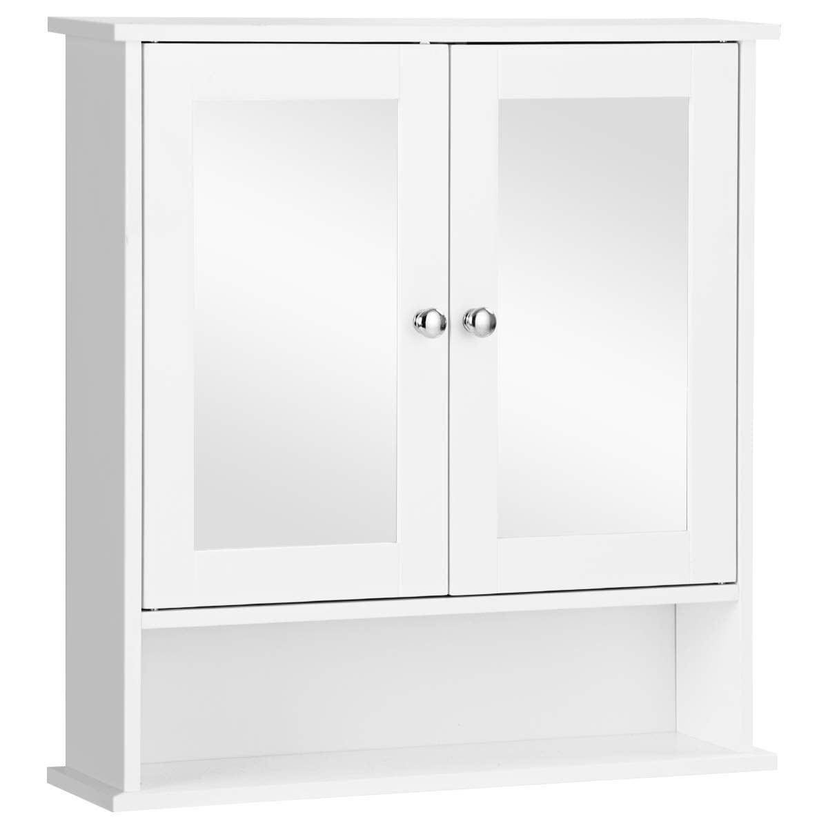 Bathroom Medicine Cabinet, Hanging Storage Cabinet with Double Mirror Doors