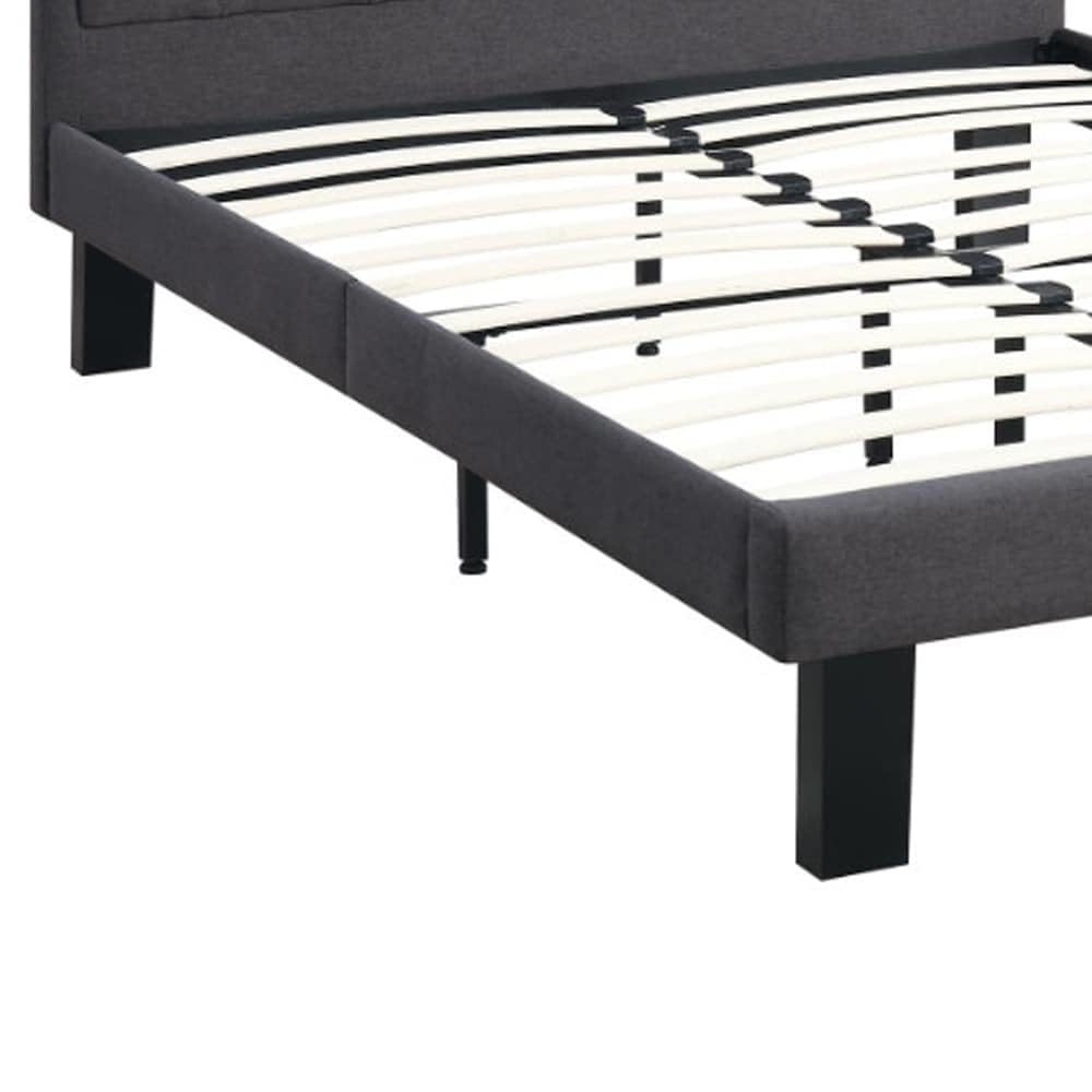 Ash Glorious Upholstered Wooden Twin Bed, Black