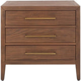 Collection Ariella Light Brown 3-Drawer Wood Nightstand Table