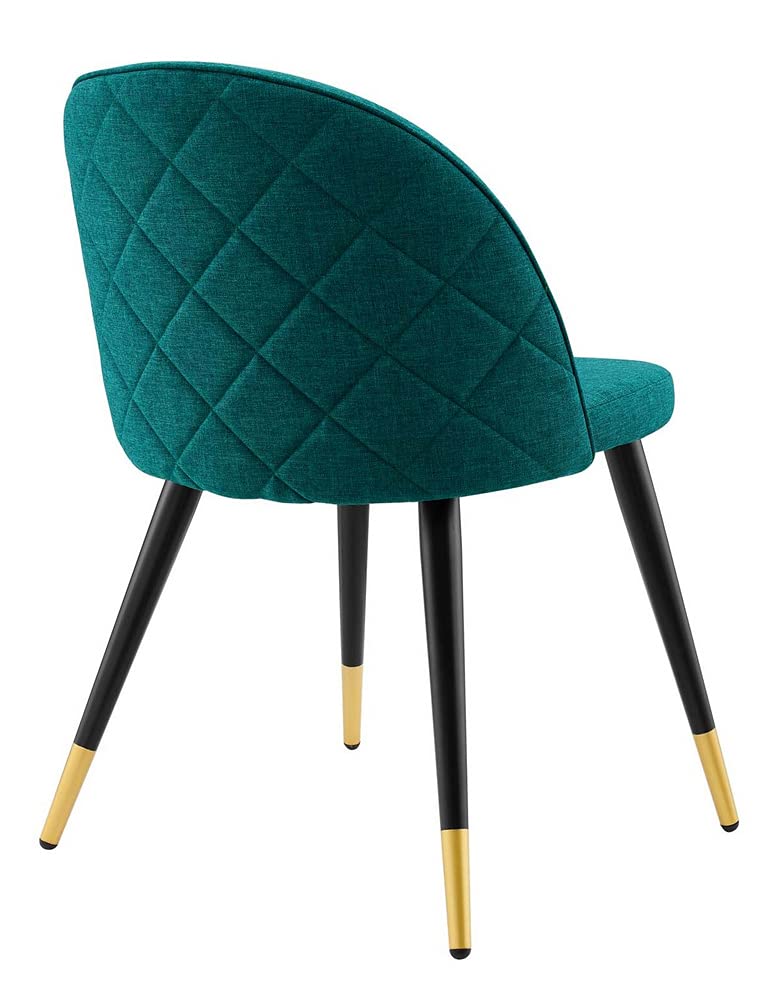 Modway Cordial Fabric Upholstered Dining Accent Chairs in Teal - Set of 2