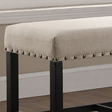 Biony Fabric Counter Height Dining Bench with Nailhead Trim