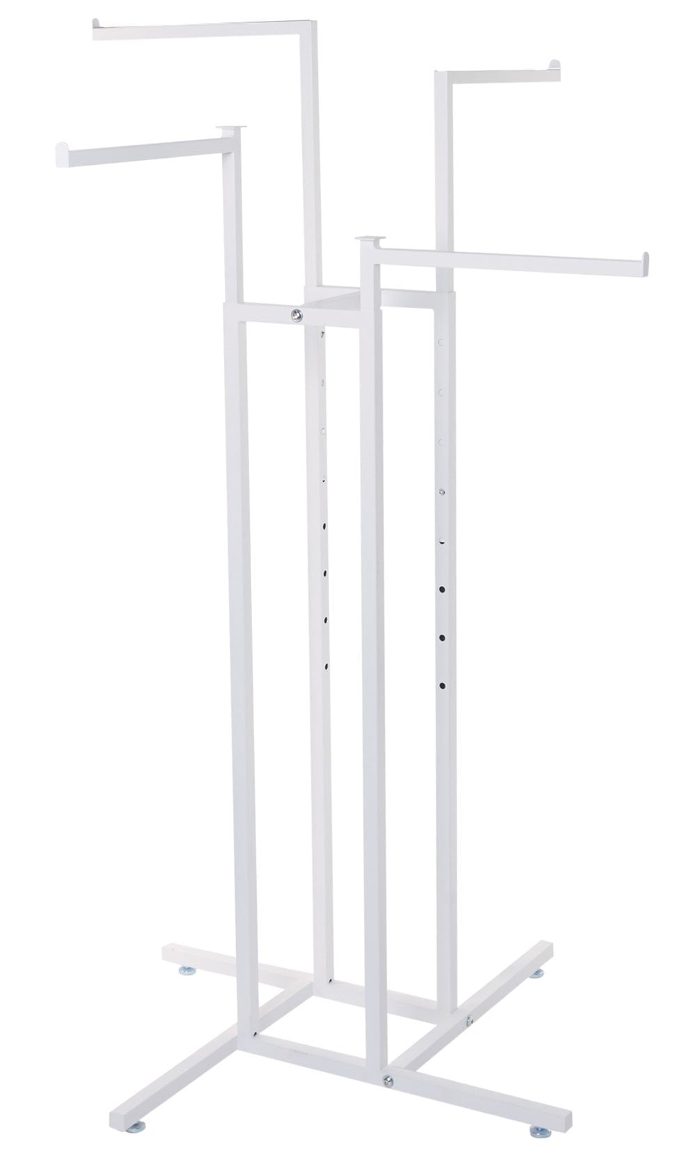 White 4-Way Clothing Rack with Straight Arms