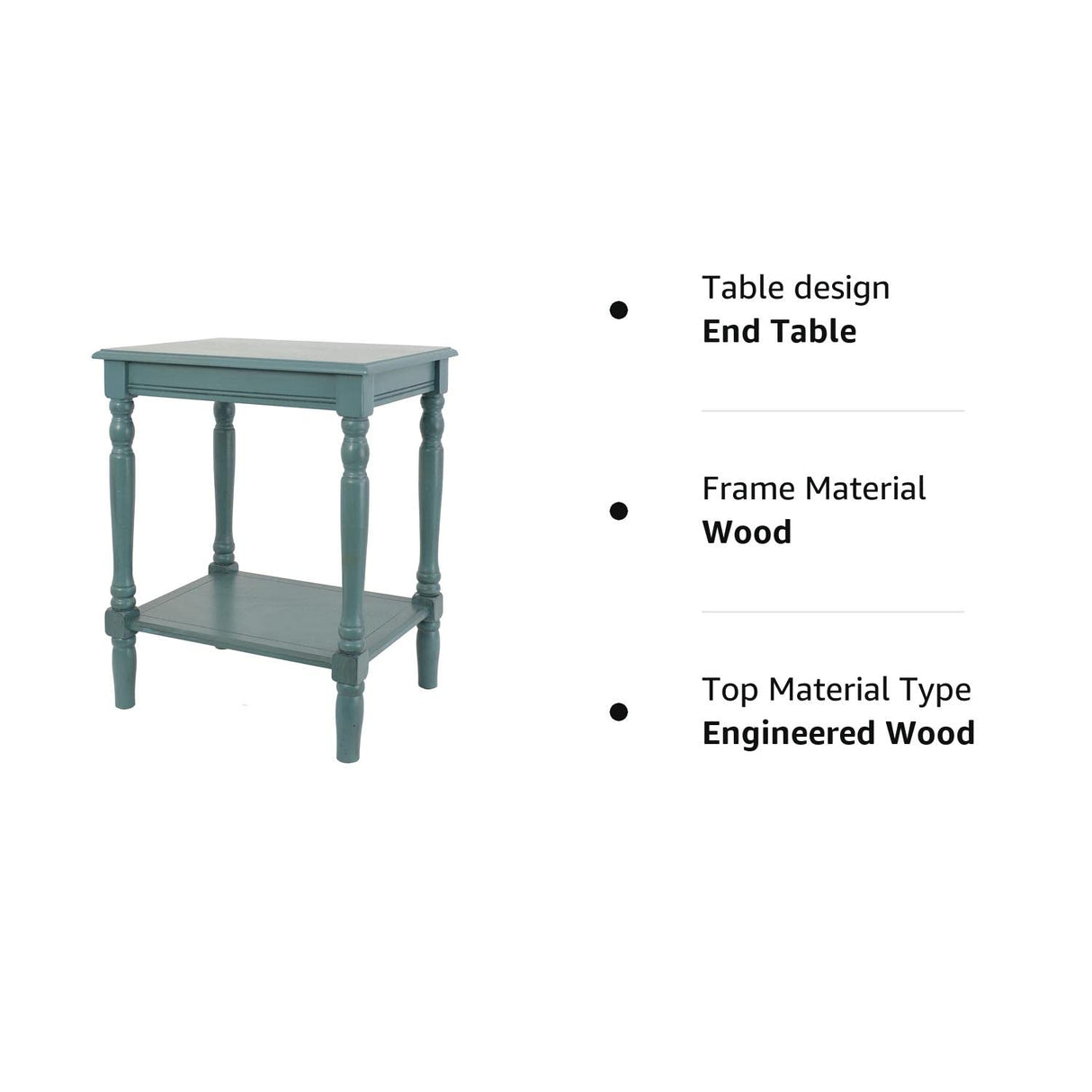 Storage-(24" x 19.5" x 15.75") Simplify End Table, 24 x 19.5 x 15.75, Blue Gray