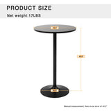 Round Bar Table 40" Height Modern Pub Table with Solid Top and Sturdy Metal Base