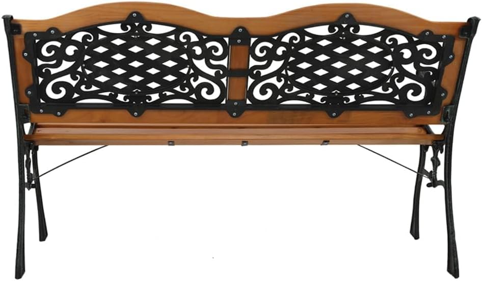2-3 Person Patio Bench with Wood Seat,Patio Furniture Bench Chair