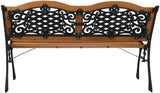 2-3 Person Patio Bench with Wood Seat,Patio Furniture Bench Chair