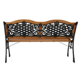 2-3 Person Patio Bench with Wood Seat,Patio Furniture Bench Chair