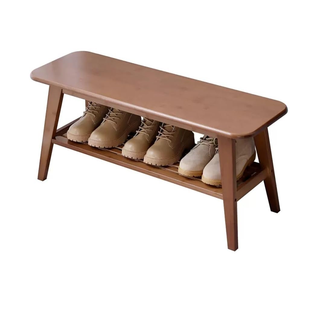 Heavy Duty Solid Wood Shoe Rack, Multifunctional Sittable Storage Shoe Stool