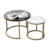 Imitation Marble Sofa Table, MDF Table Top, Metal Frame