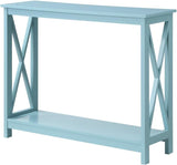 Oxford Console Table with Shelf, Sea Foam Blue