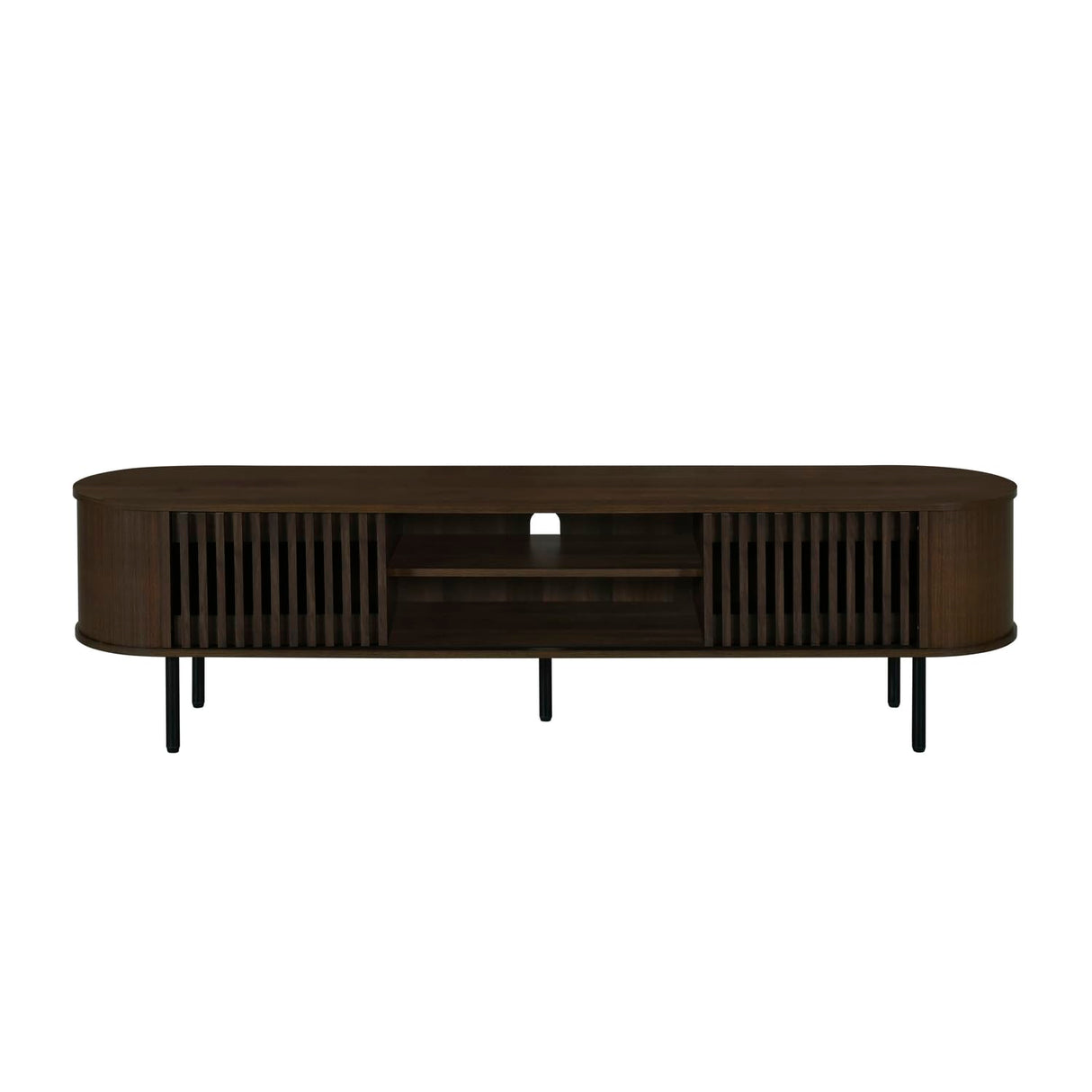 New Classic Furniture Brax Wood TV Console for TVs up to 82", Walnut