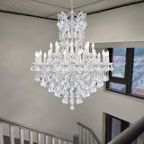 Large Silver Modern Crystal Chandelier Light Fixtures - 24 Lights, Pendant Light Foyer