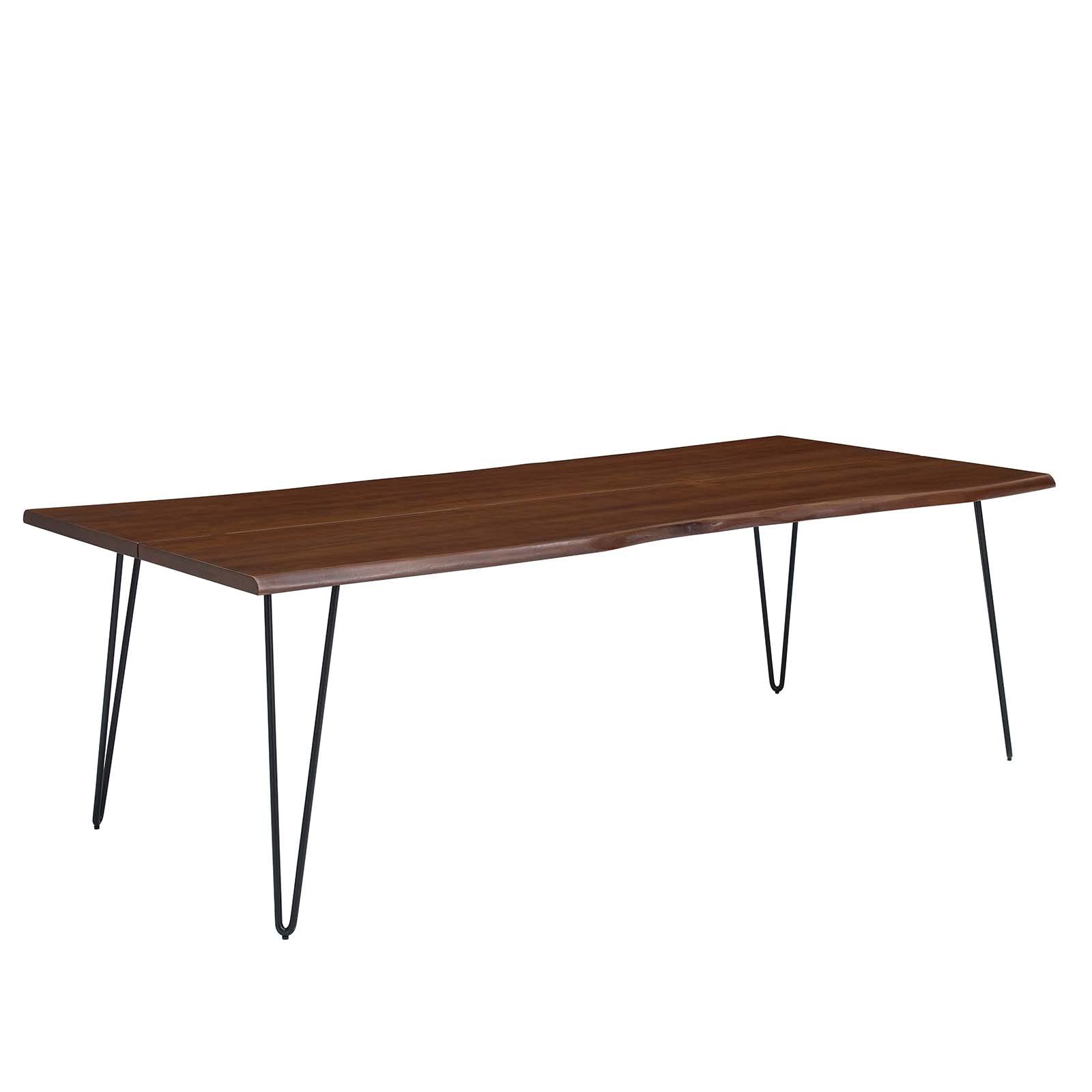 Ardor 96" Live Edge Acacia Wood Rectangular Dining Table in Black Walnut