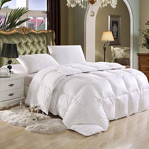 All-Season Luxurious Goose Down Comforter King Size Duvet Insert, Premium Pinch Pleat