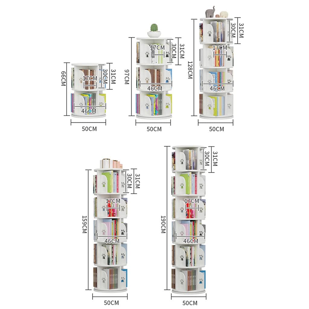 360° Rotating Bookshelf, Children's Floor-Standing Bookcase, Round Coffee Table