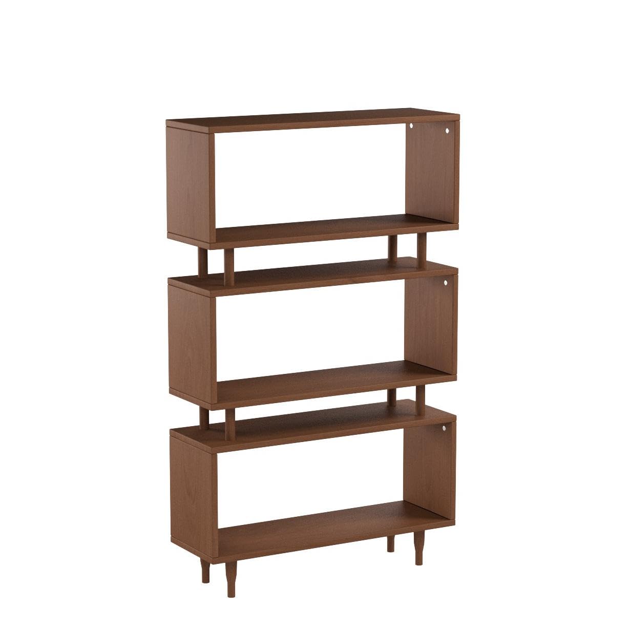 Bookshelves Margo Mid Century, (Walnut Brown)