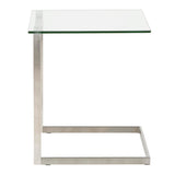 Zenn Glass End Table, Accent Table, Glass End Table, Small Side Table for Small Spaces