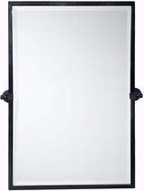 28.5 x 36'' Black Metal Framed Pivot Rectangle Bathroom Mirror Tilting Beveled Vanity