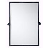 28.5 x 36'' Black Metal Framed Pivot Rectangle Bathroom Mirror Tilting Beveled Vanity